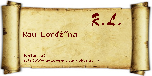 Rau Loréna névjegykártya